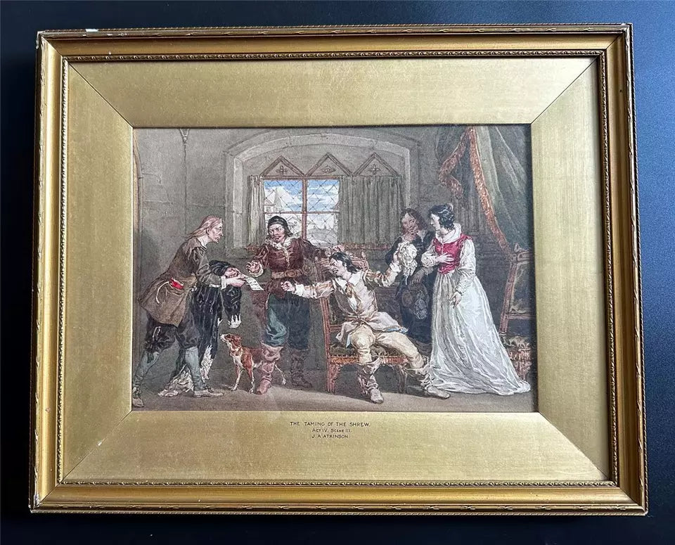 John Augustus Atkinson (1775-1833) Watercolour Painting The Taming of the Shrew