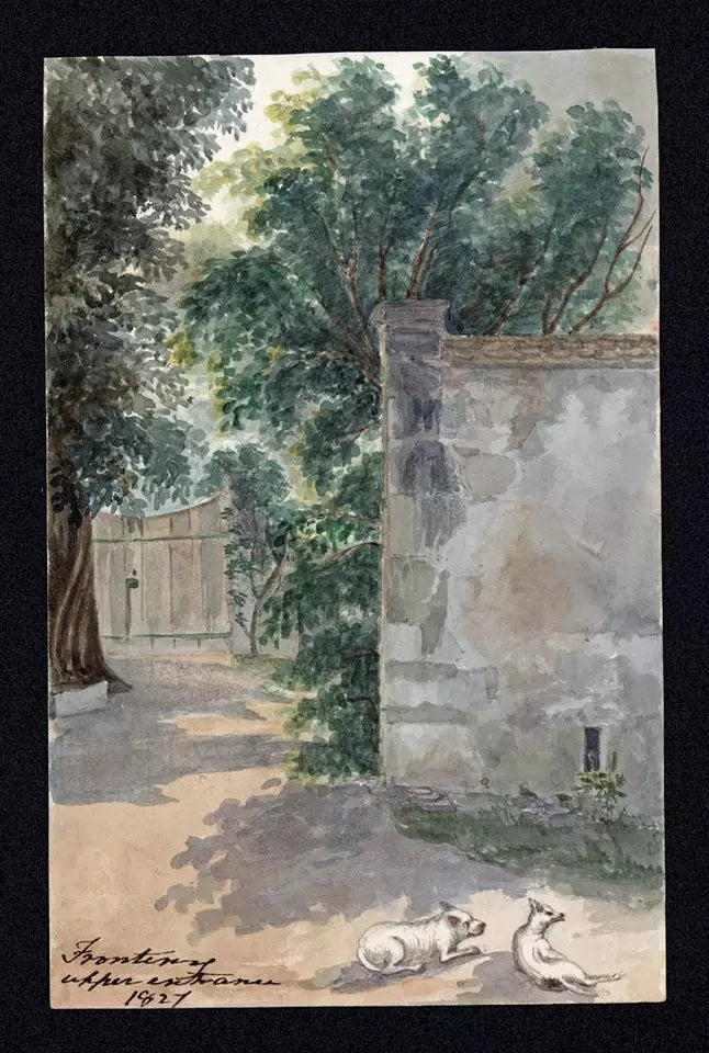 Elizabeth Campbell (1783-1861) Watercolour Painting - Frontenex France 1827