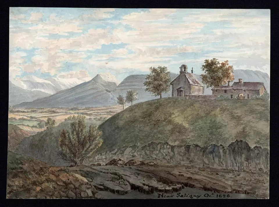 Elizabeth Campbell (1783-1861) - Watercolour Painting - Near Satigny, Switzerland 1826