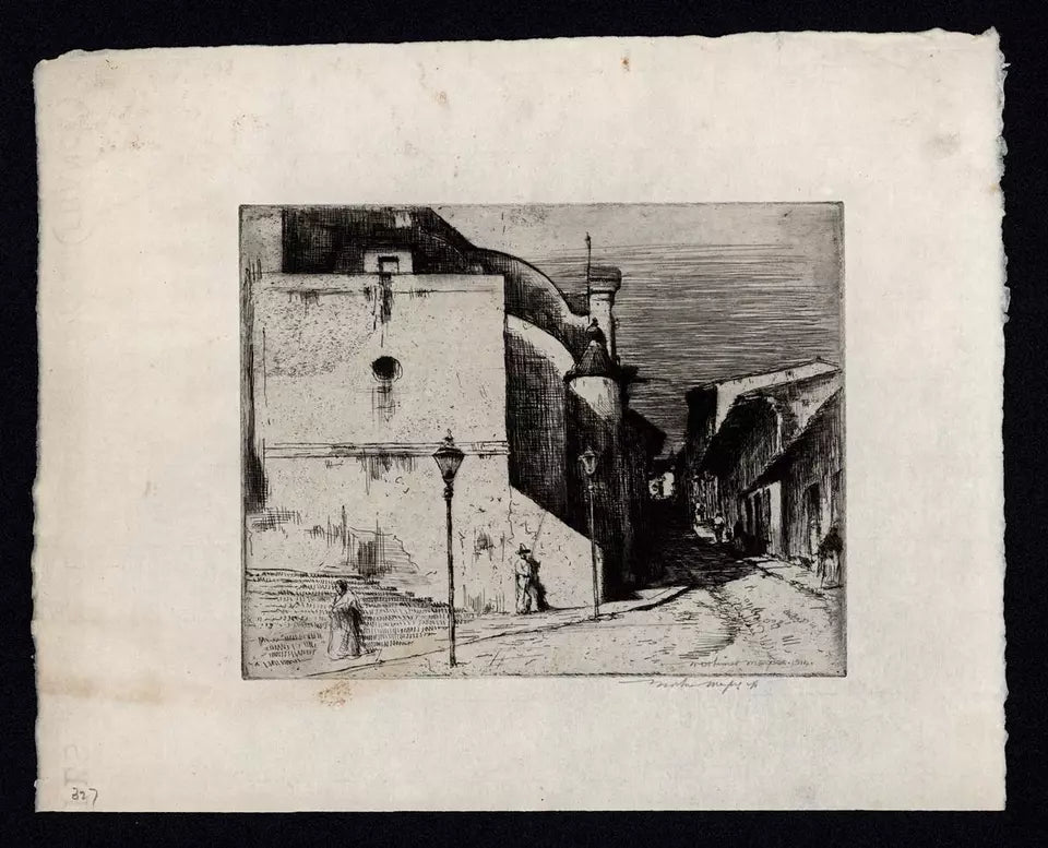 Mortimer Luddington Menpes - Signed Etching - The Last Minstrel, Mexico