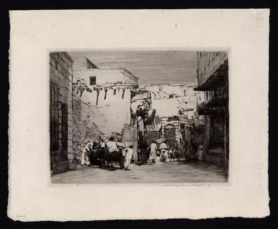 Mortimer Luddington Menpes - Signed Etching - Sunny Street, Cairo - Egypt