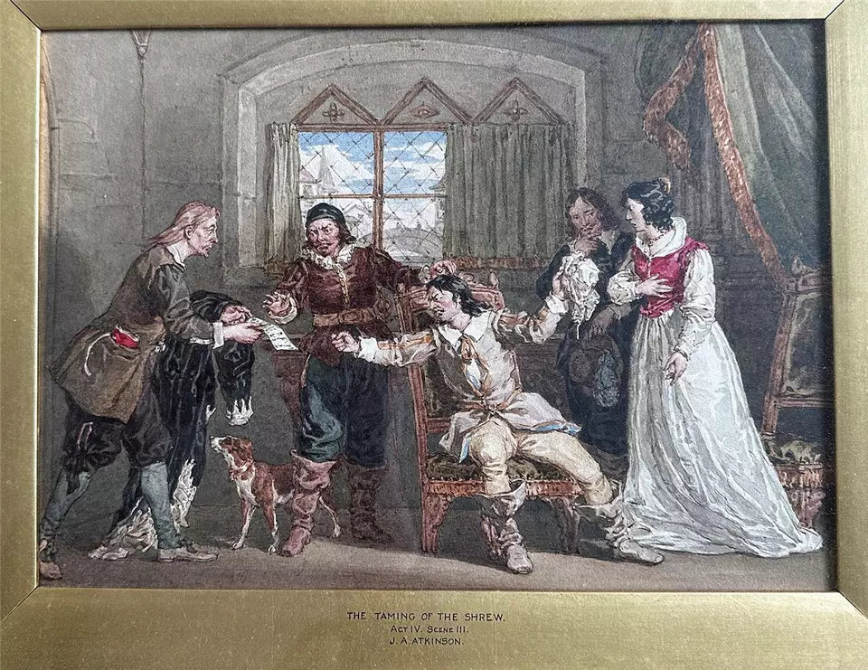 John Augustus Atkinson (1775-1833) Watercolour Painting The Taming of the Shrew