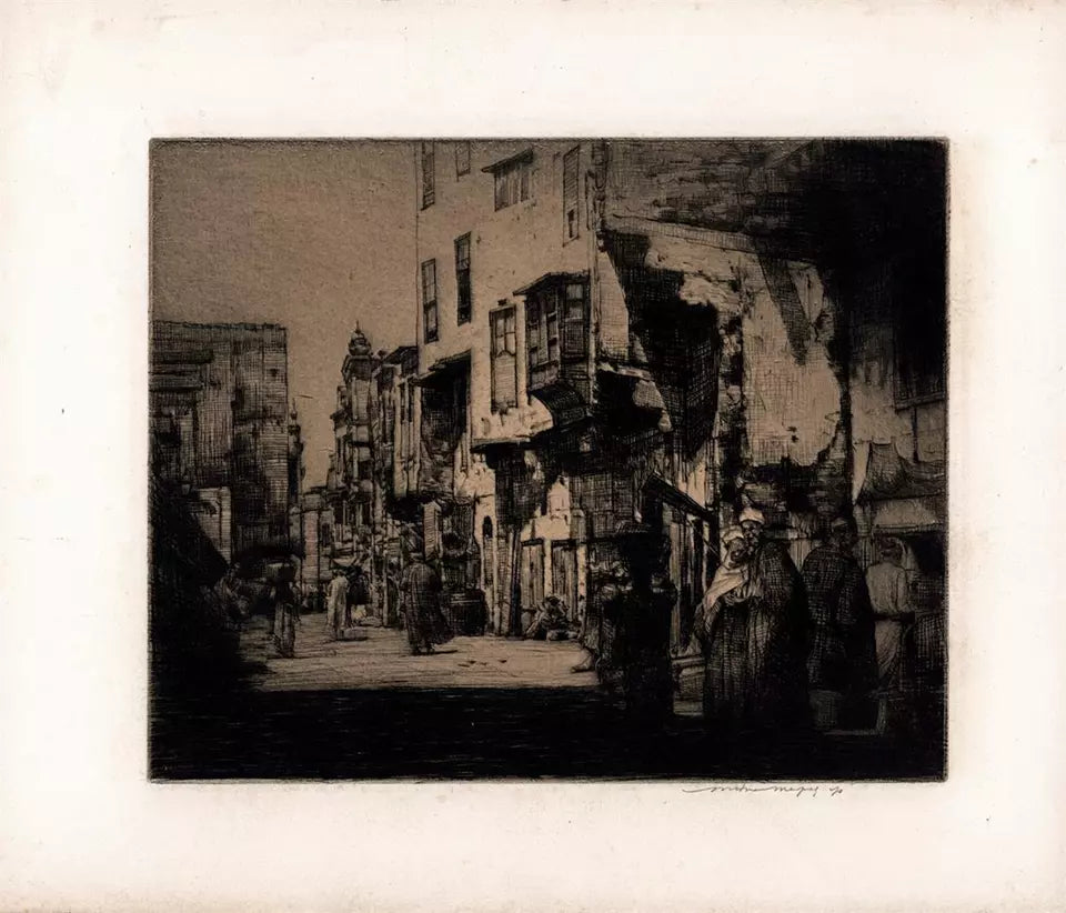 Mortimer Luddington Menpes (1855-1938) - Pencil Signed Etching - Street Scene Damascus Or Side Street Cairo