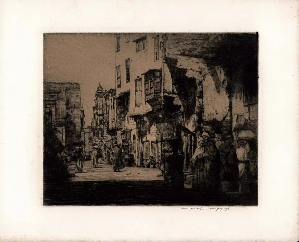 Mortimer Luddington Menpes - Pencil Signed Etching - Street Scene Damascus Or Side Street Cairo 2
