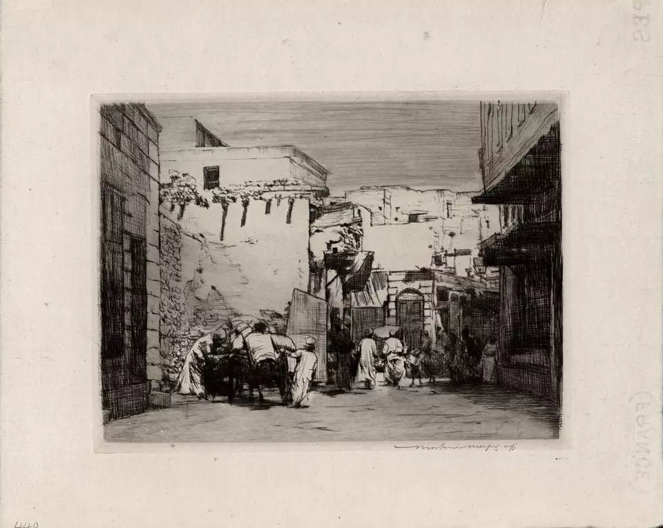Mortimer Luddington Menpes - Signed Etching - Sunny Street, Cairo - Egypt