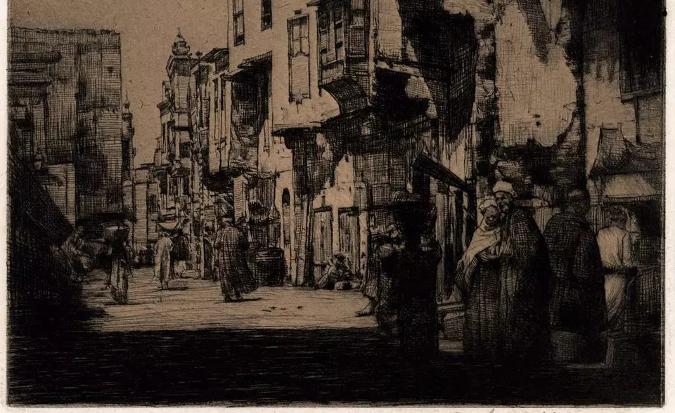 Mortimer Luddington Menpes - Pencil Signed Etching - Street Scene Damascus Or Side Street Cairo 2
