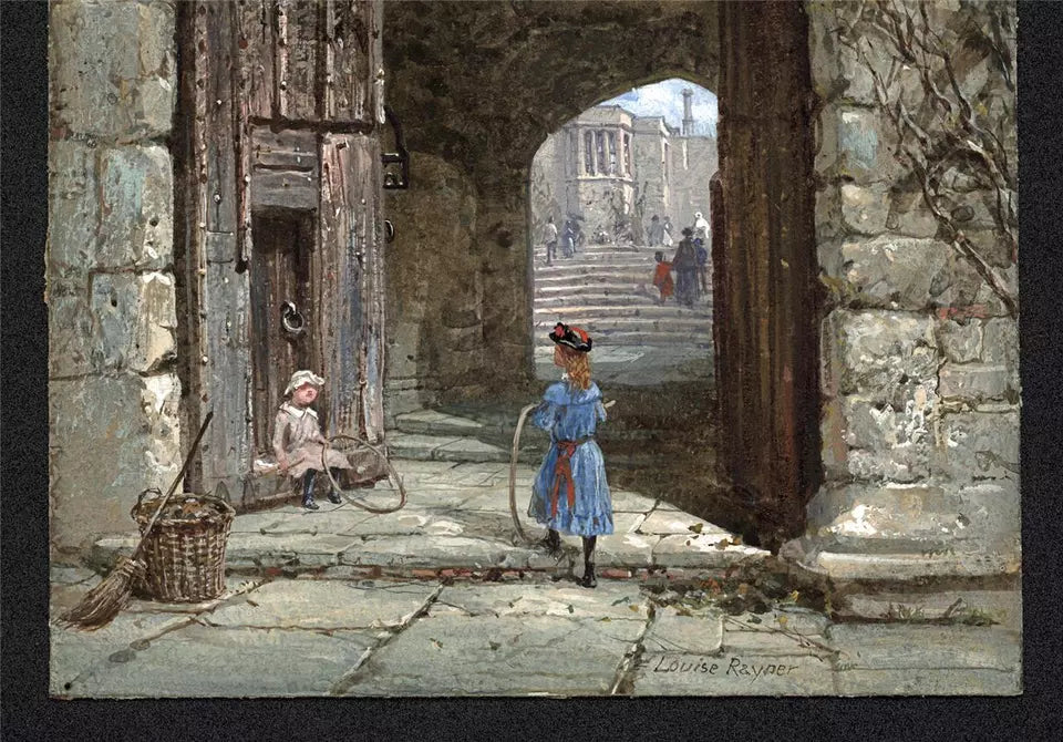 Louise Rayner (1832-1924) - Watercolour Painting - Haddon Hall, North Entrance