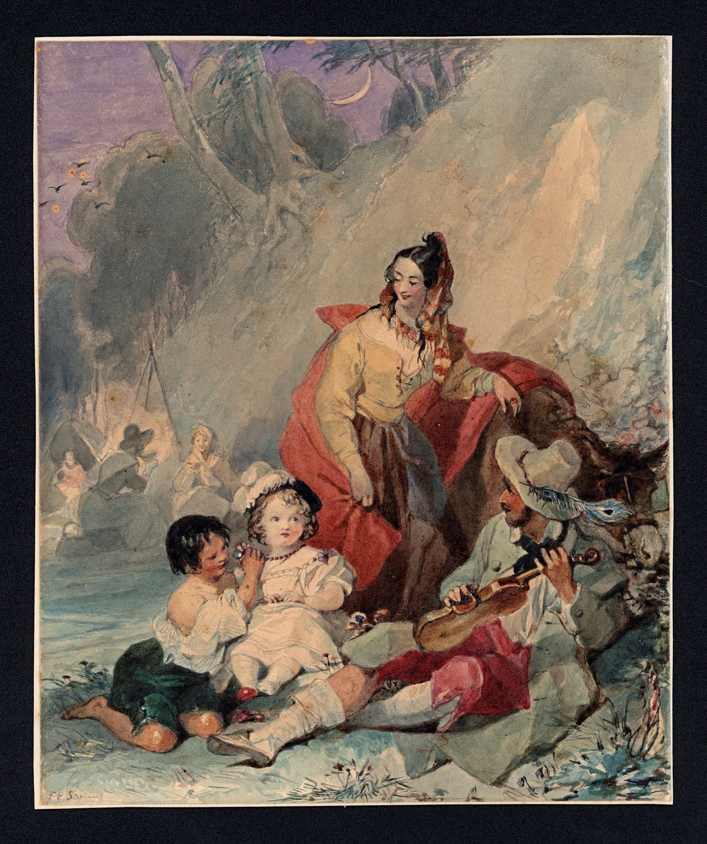 Francis Philip Stephanoff (1788-1860) Antique Watercolour Painting - 19th Century