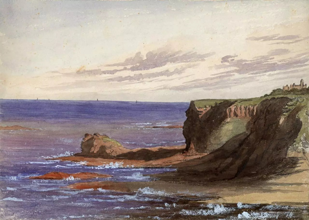 Selina Viscountess Milton - Watercolour Painting - Auldhame Castle Scotland 1878
