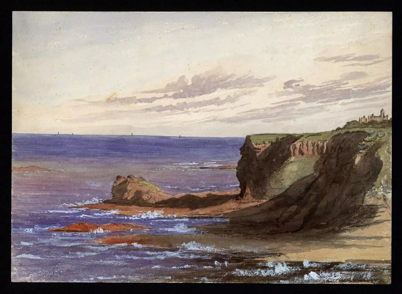 Selina Viscountess Milton - Watercolour Painting - Auldhame Castle Scotland 1878