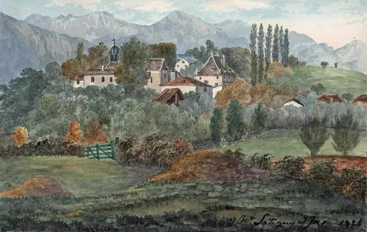 Elizabeth Campbell (1783-1861) Watercolour Painting - Satigny Switzerland 1826