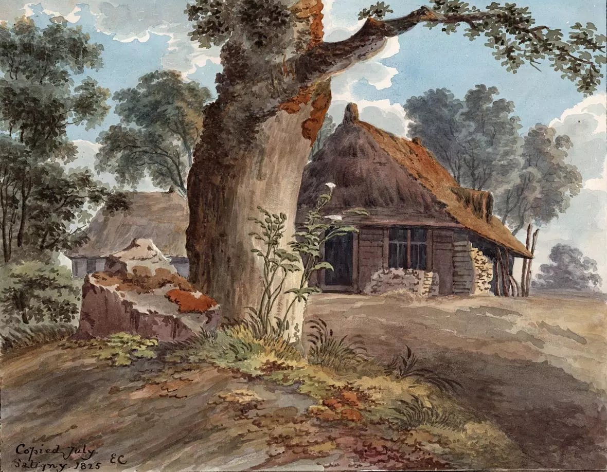 Elizabeth Campbell (1783-1861) Watercolour Painting - Cottage In Landscape 1825