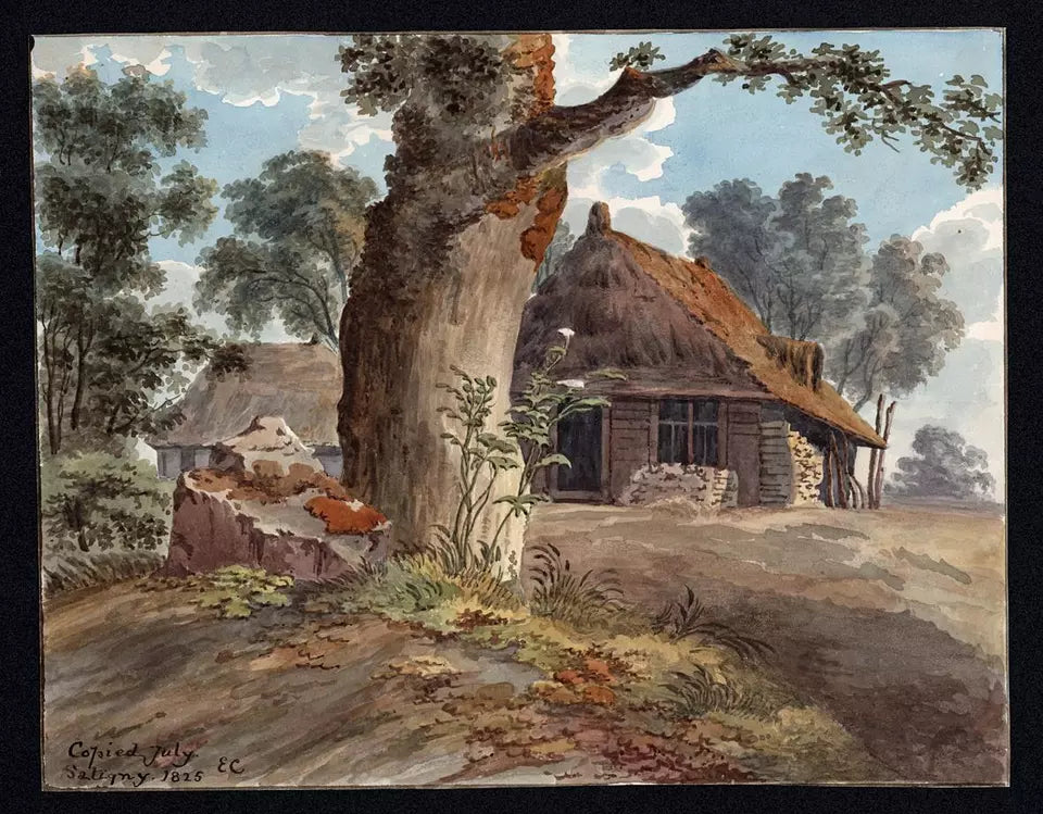 Elizabeth Campbell (1783-1861) Watercolour Painting - Cottage In Landscape 1825