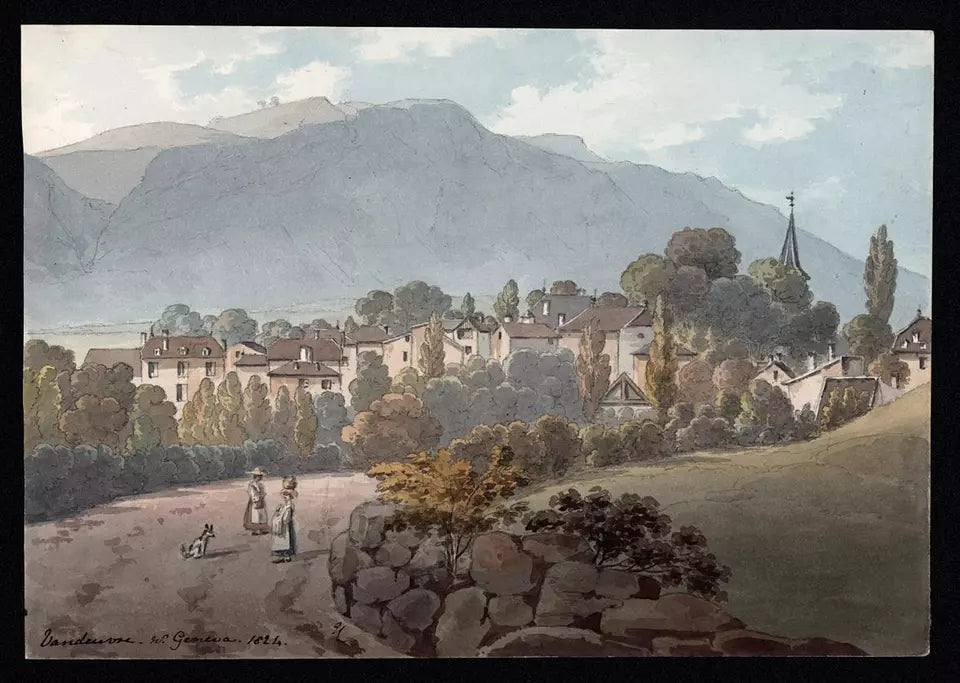 Elizabeth Campbell (1783-1861) Watercolour Painting - West Geneva Switzerland 1824
