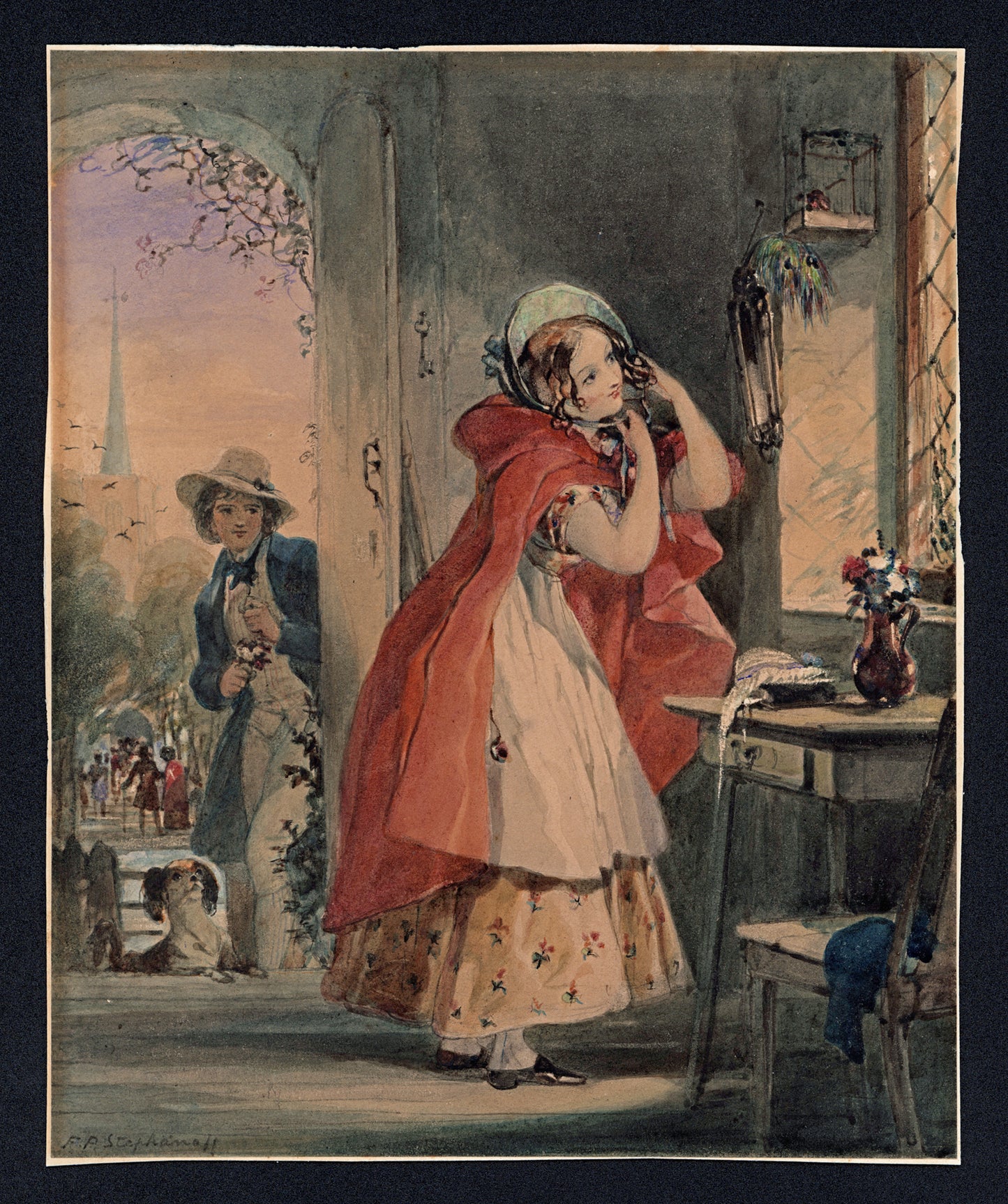 Francis Philip Stephanoff (1788-1860) Watercolour Painting - 19th Century