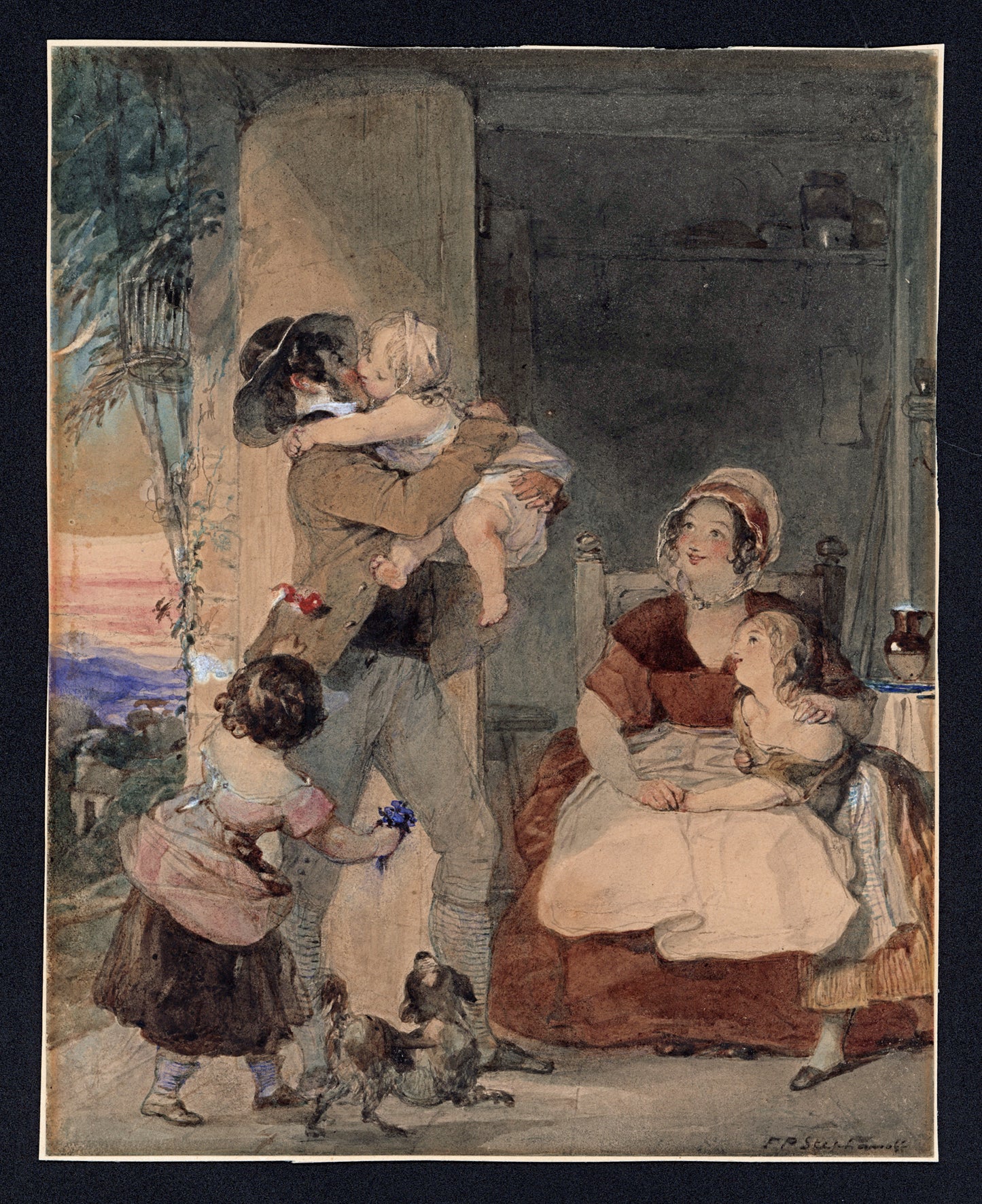Francis Philip Stephanoff (1788-1860) - Watercolour Painting - 19th Century