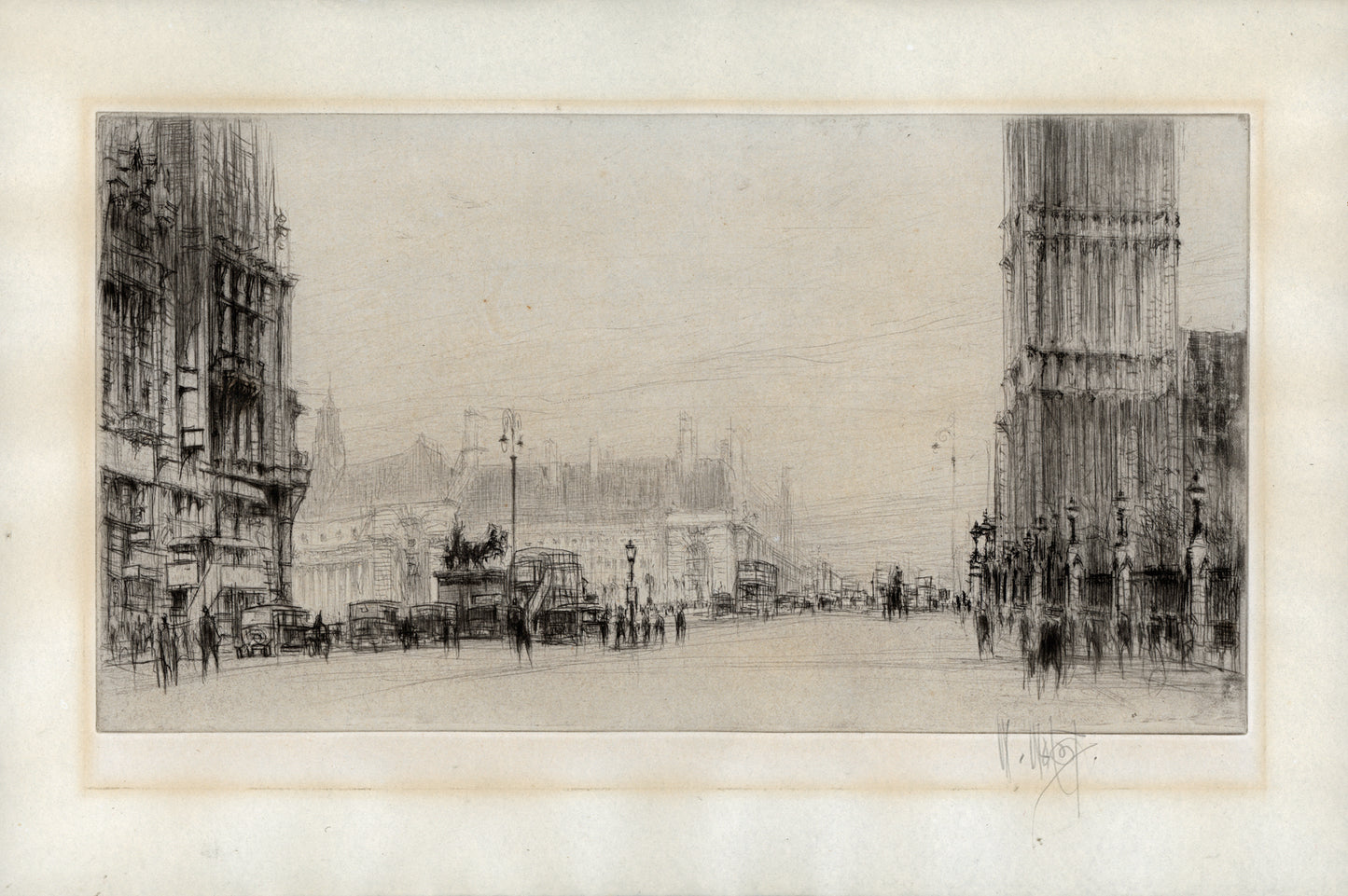 William Walcot (1874-1943) Signed Etching - Westminster Bridge, London