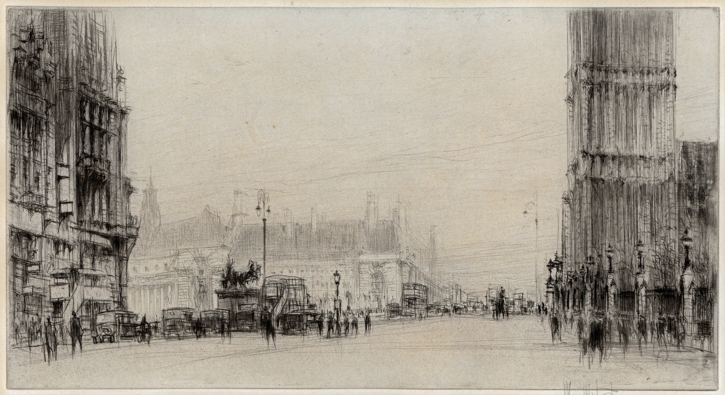 William Walcot (1874-1943) Signed Etching - Westminster Bridge, London