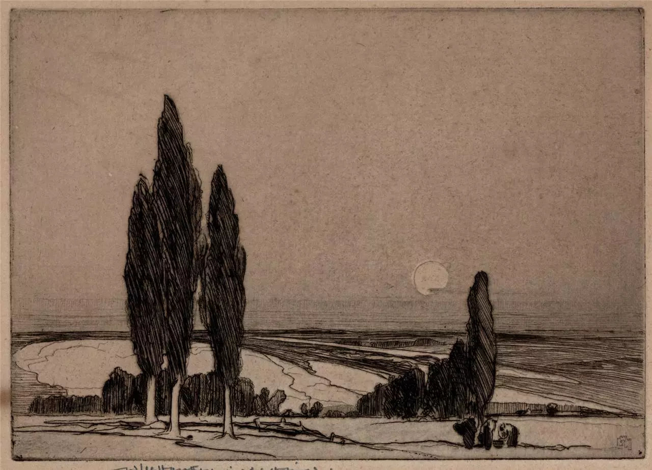 William Lee Hankey (1869-1952) Pencil Signed Etching - Rural Landscape