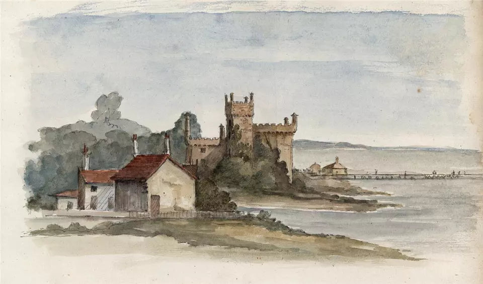 Sir James Lillyman Caldwell (1770-1863) - Watercolour Painting - Ryde Castle Isle of Wight c1843