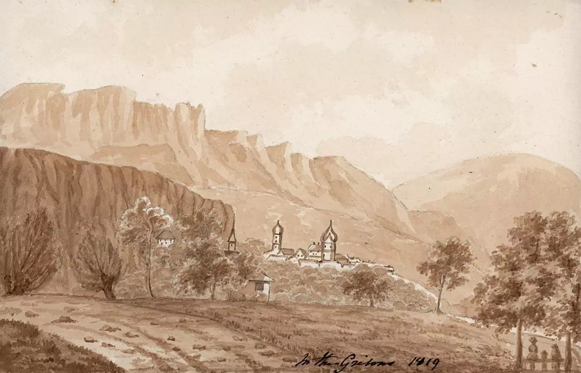 Elizabeth Campbell (1783-1861) Watercolour Painting - In the Grisons, Switzerland 1819