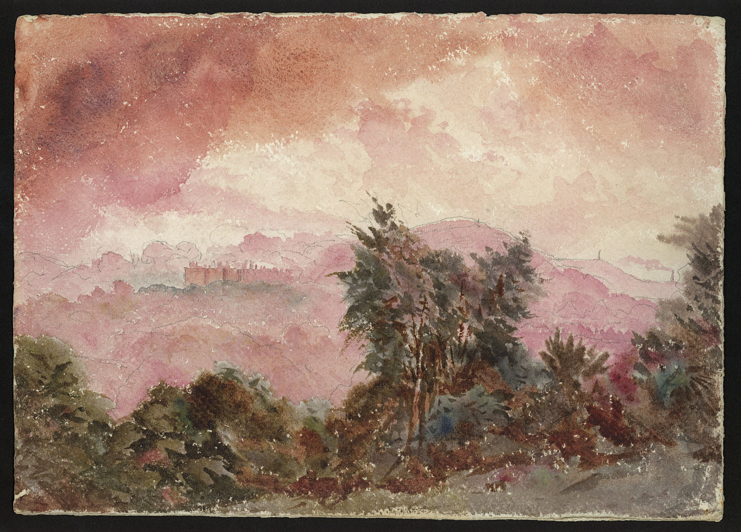 John Louis Petit (1801-1868) Watercolour Painting - From Bumblekyte, Upper Longdon, Staffordshire 1867