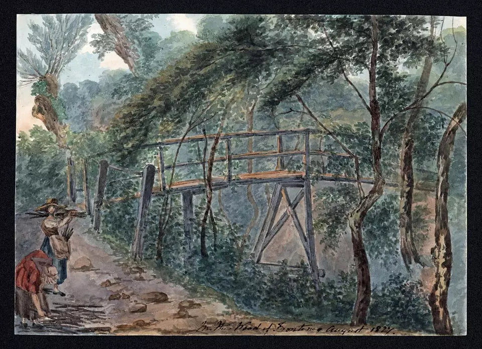 Elizabeth Campbell (1783-1861) Watercolour Painting - In The Woods of Frontenex Switzerland 1827