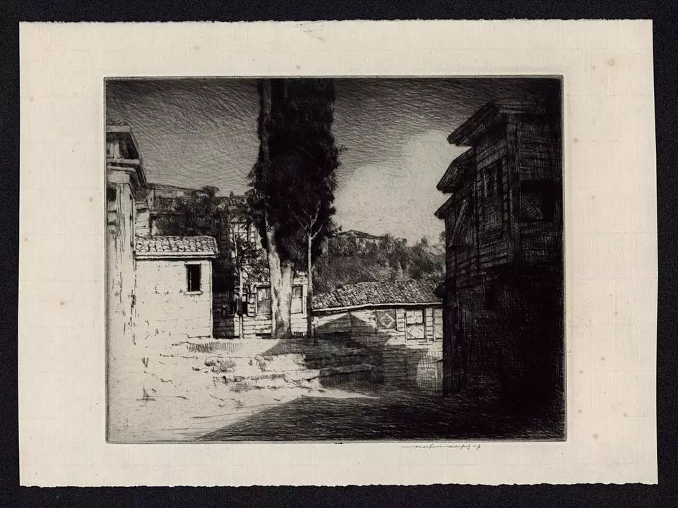 Mortimer Luddington Menpes (1855-1938) - Pencil Signed Etching - Scutari, Turkey