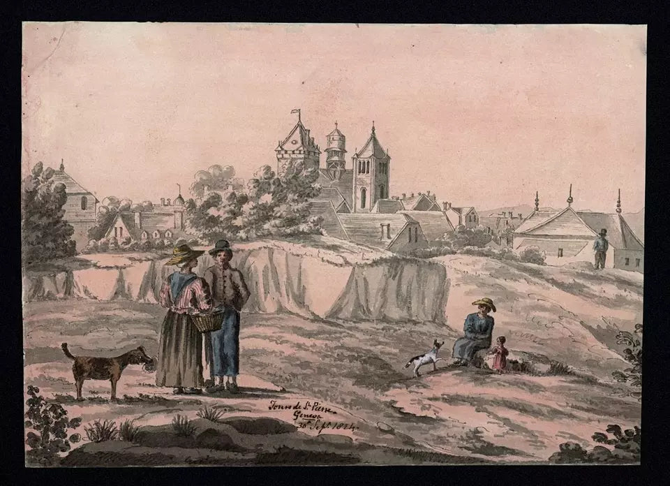 Elizabeth Campbell (1783-1861) Watercolour Painting - St. Pierre, Geneva Switzerland 1824