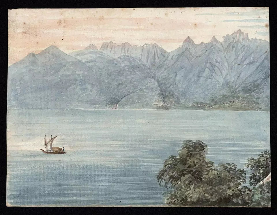 Elizabeth Campbell (1783-1861) Watercolour Painting - Tourtemagne Valais Switzerland 1821