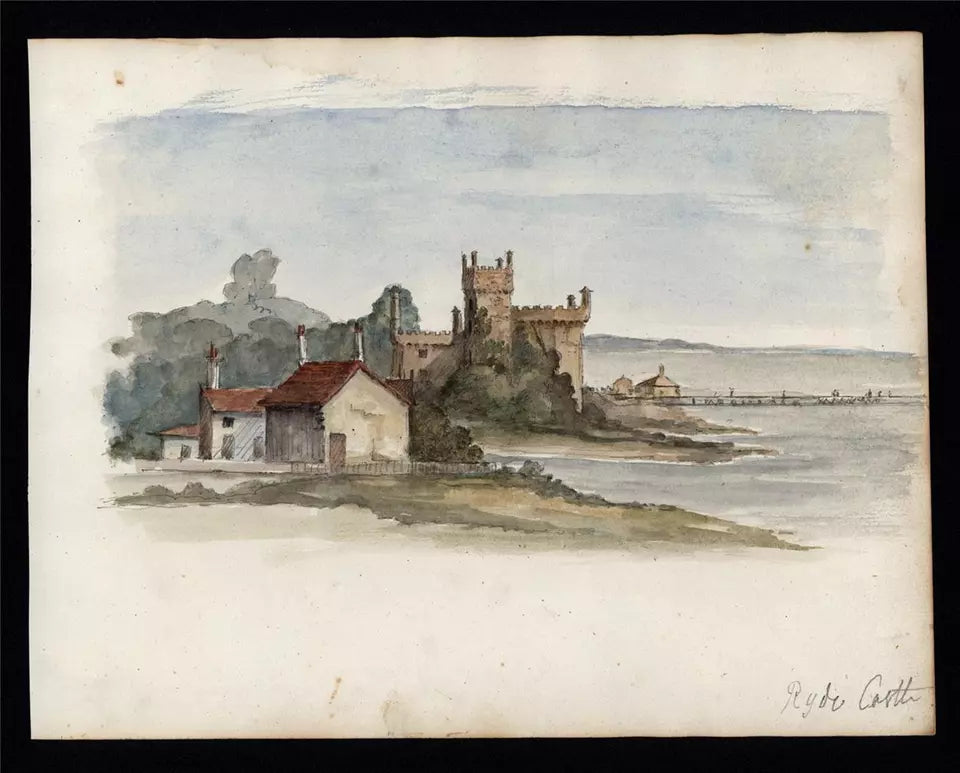 Sir James Lillyman Caldwell (1770-1863) - Watercolour Painting - Ryde Castle Isle of Wight c1843