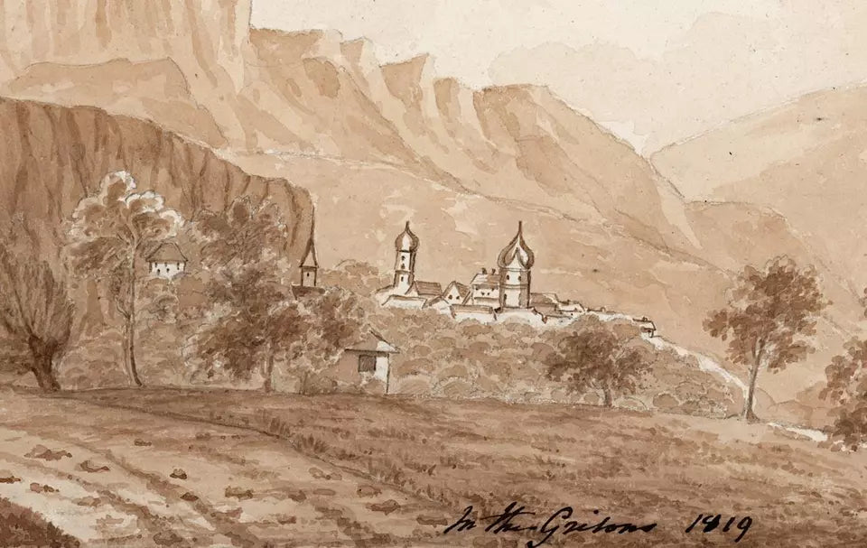 Elizabeth Campbell (1783-1861) Watercolour Painting - In the Grisons, Switzerland 1819