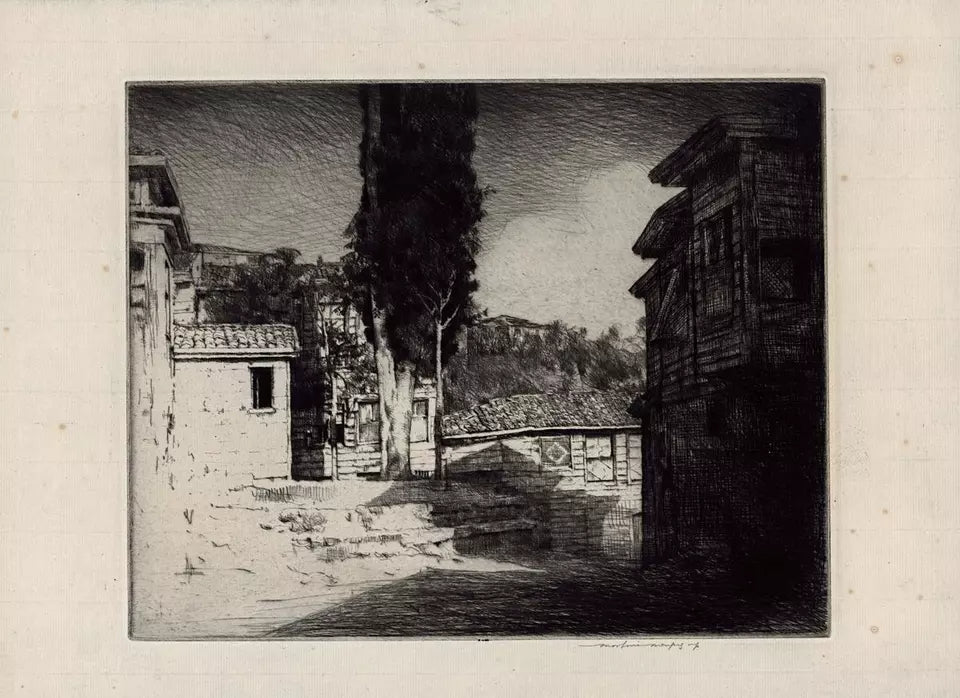 Mortimer Luddington Menpes (1855-1938) - Pencil Signed Etching - Scutari, Turkey
