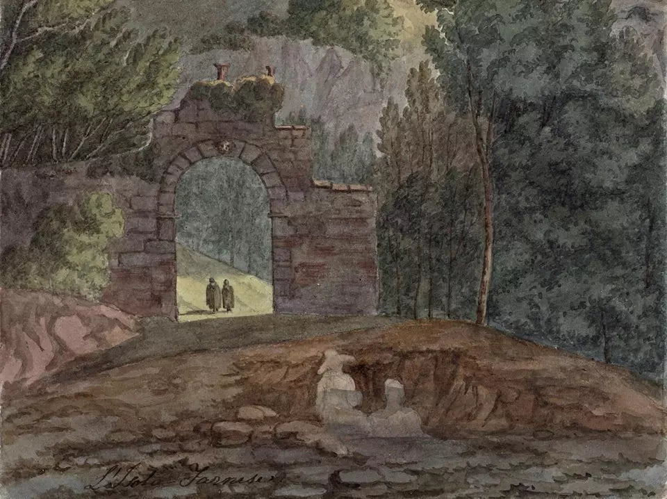 Elizabeth Campbell (1783-1861) Watercolour Painting - Isola Farnese, Italy