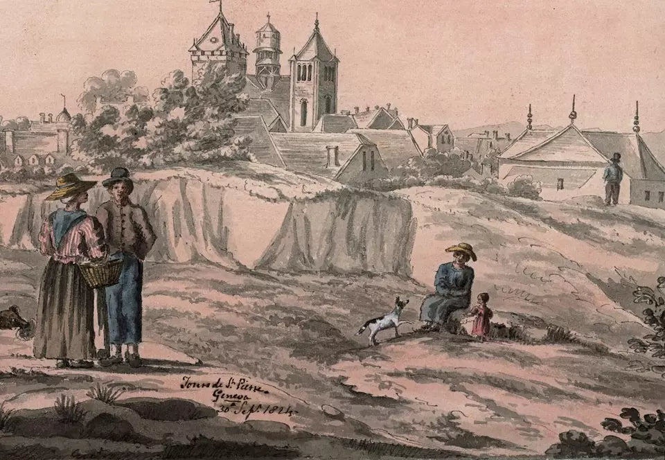 Elizabeth Campbell (1783-1861) Watercolour Painting - St. Pierre, Geneva Switzerland 1824