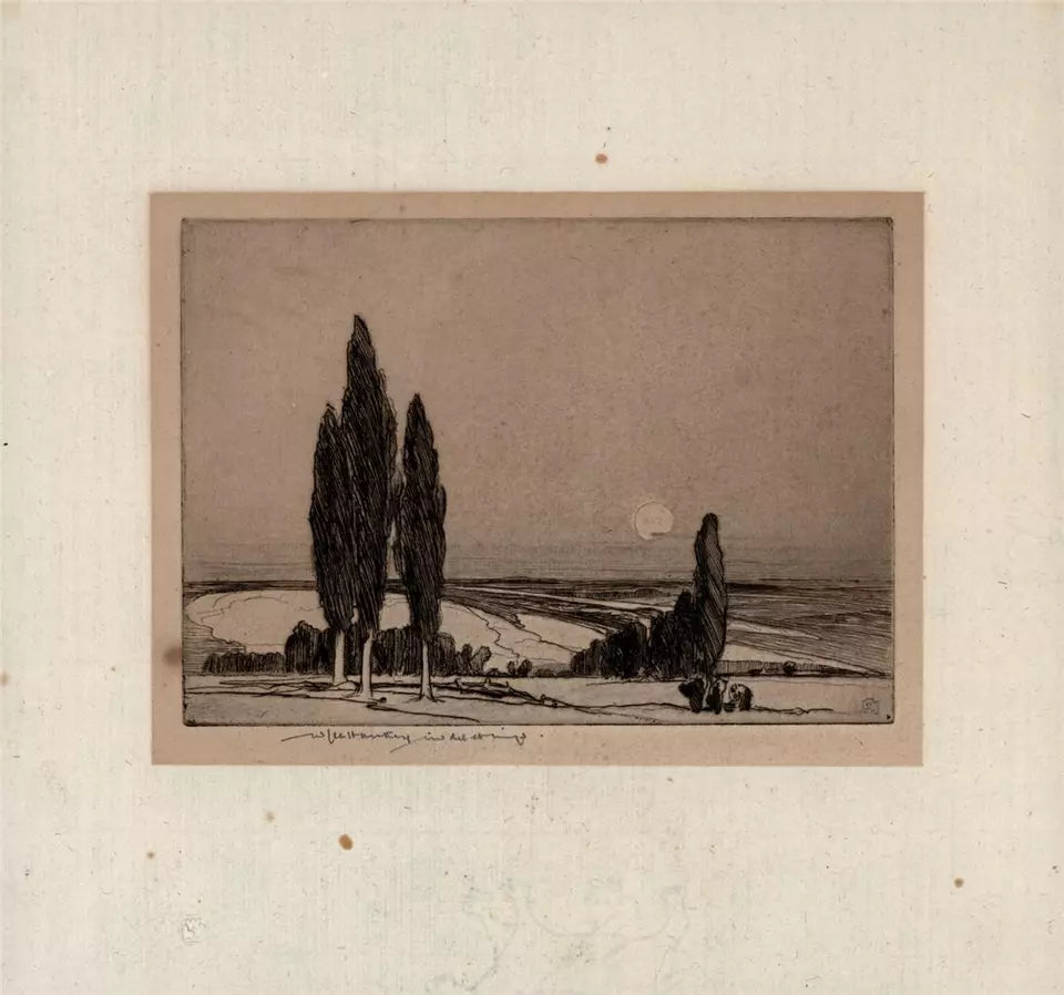 William Lee Hankey (1869-1952) Pencil Signed Etching - Rural Landscape