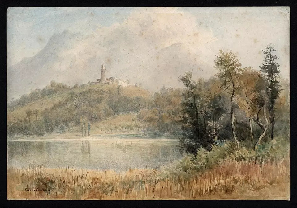 John Varley Jnr (1850-1933) Watercolour Painting - Continental Mountain Village