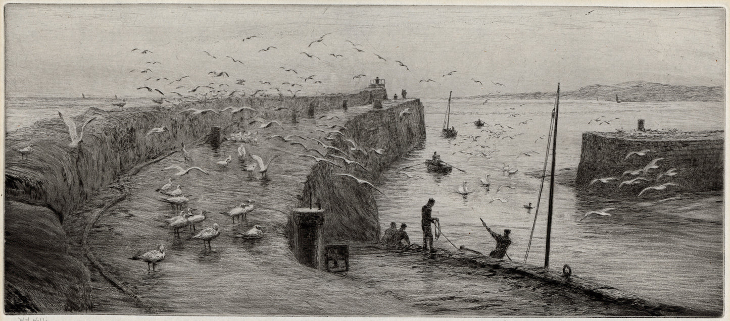 William Lionel Wyllie (1851-1931) Signed Etching - St Andrews Harbour, Scotland