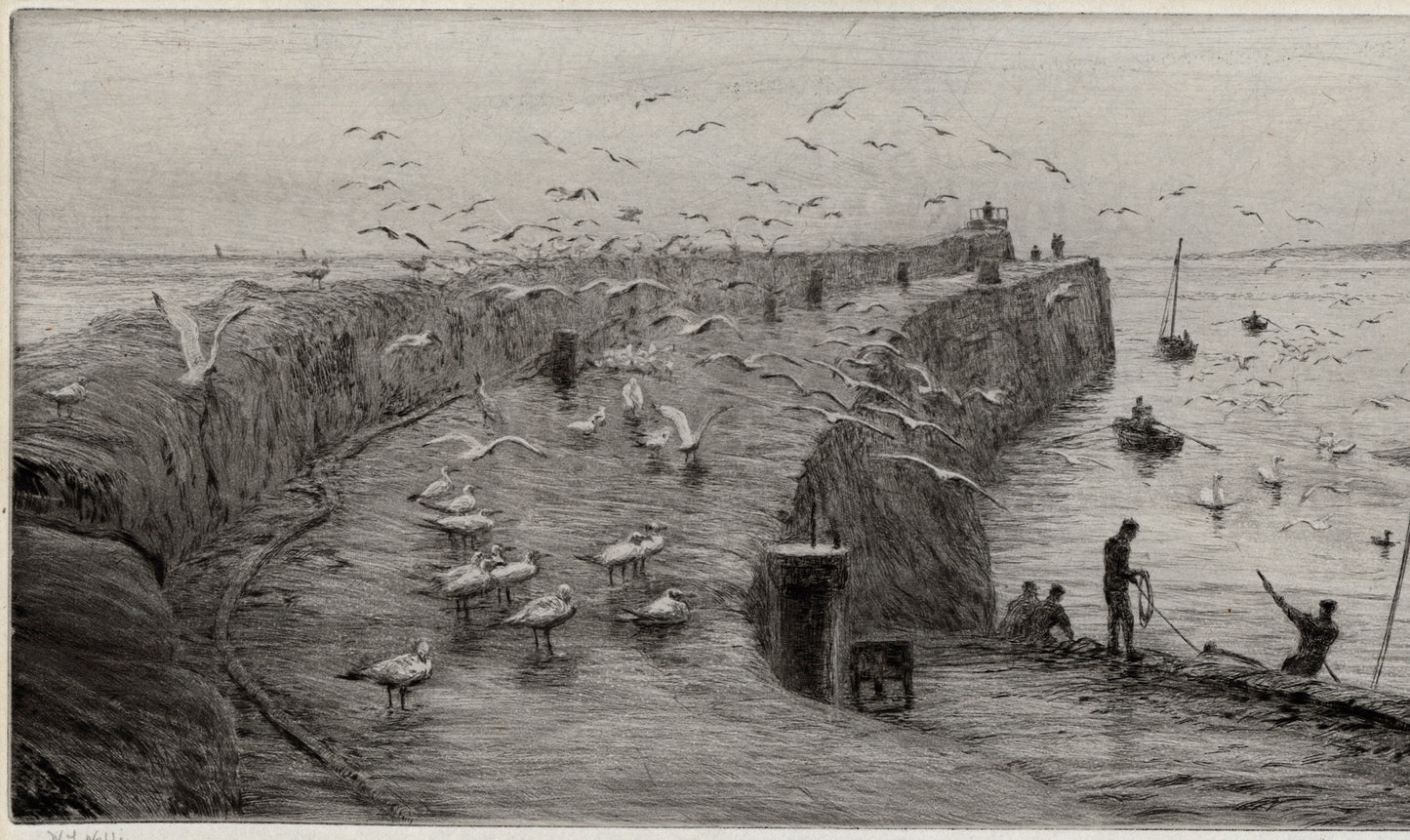 William Lionel Wyllie (1851-1931) Signed Etching - St Andrews Harbour, Scotland