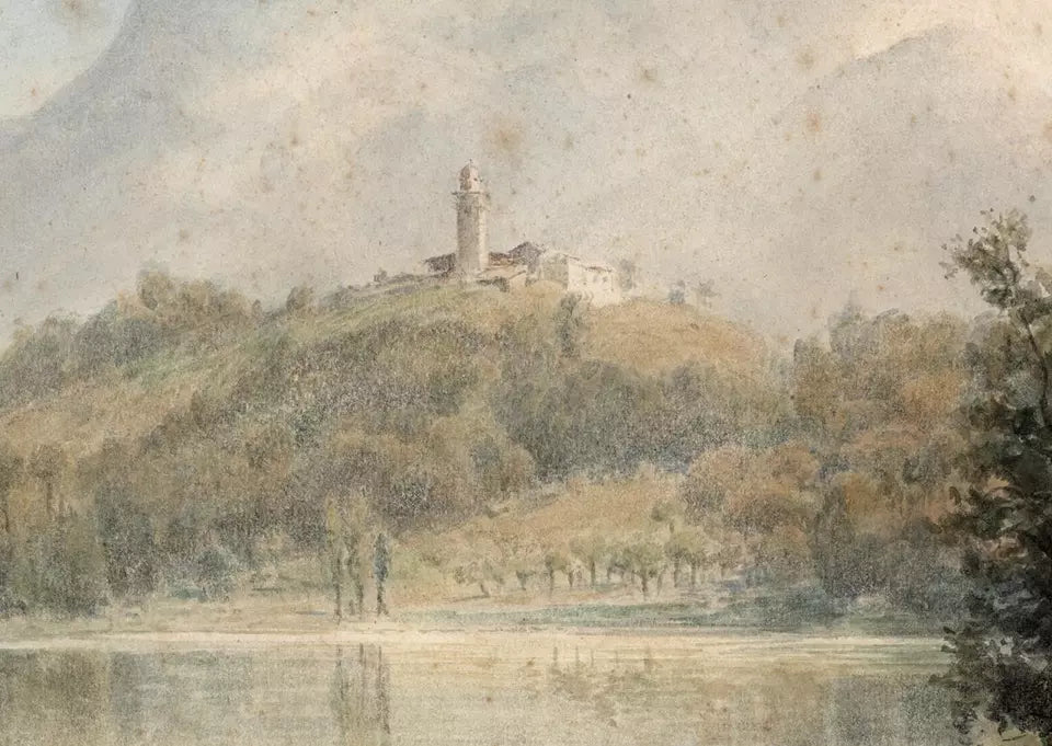 John Varley Jnr (1850-1933) Watercolour Painting - Continental Mountain Village