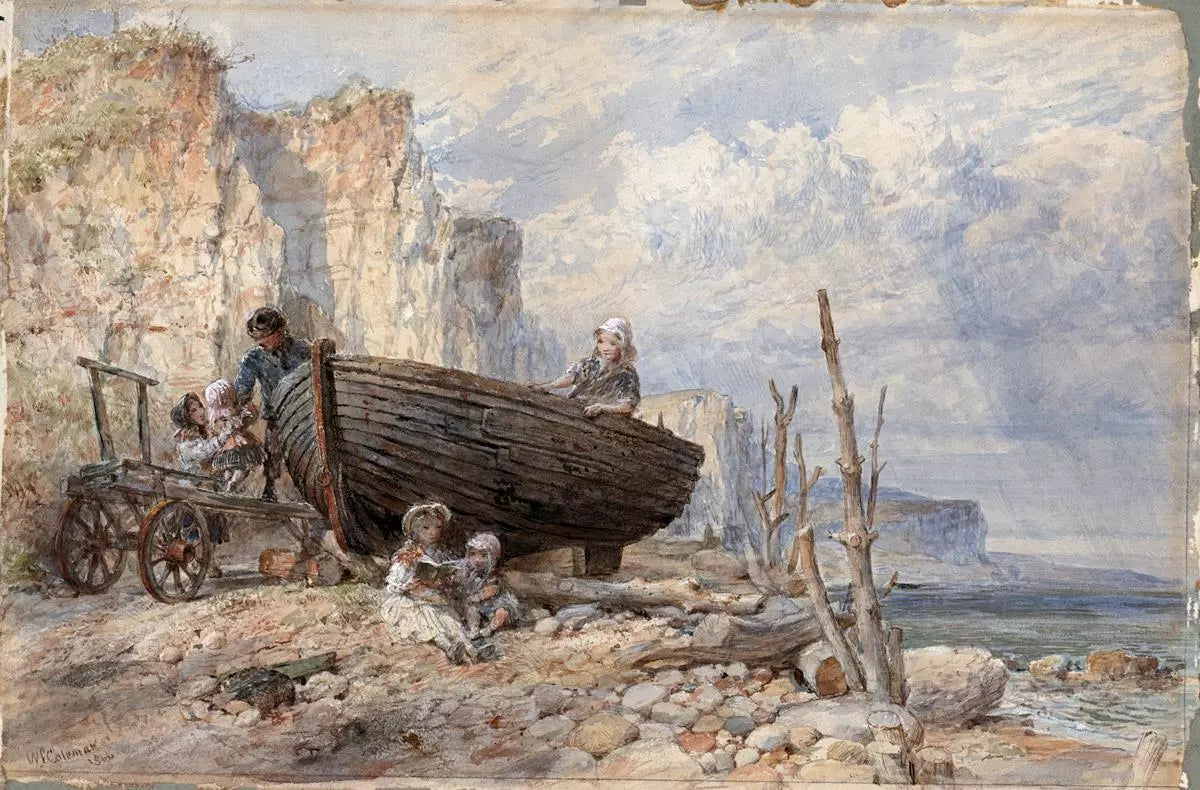 William Stephen Coleman (1829-1904) - Watercolour Painting - 1866 - Coastline