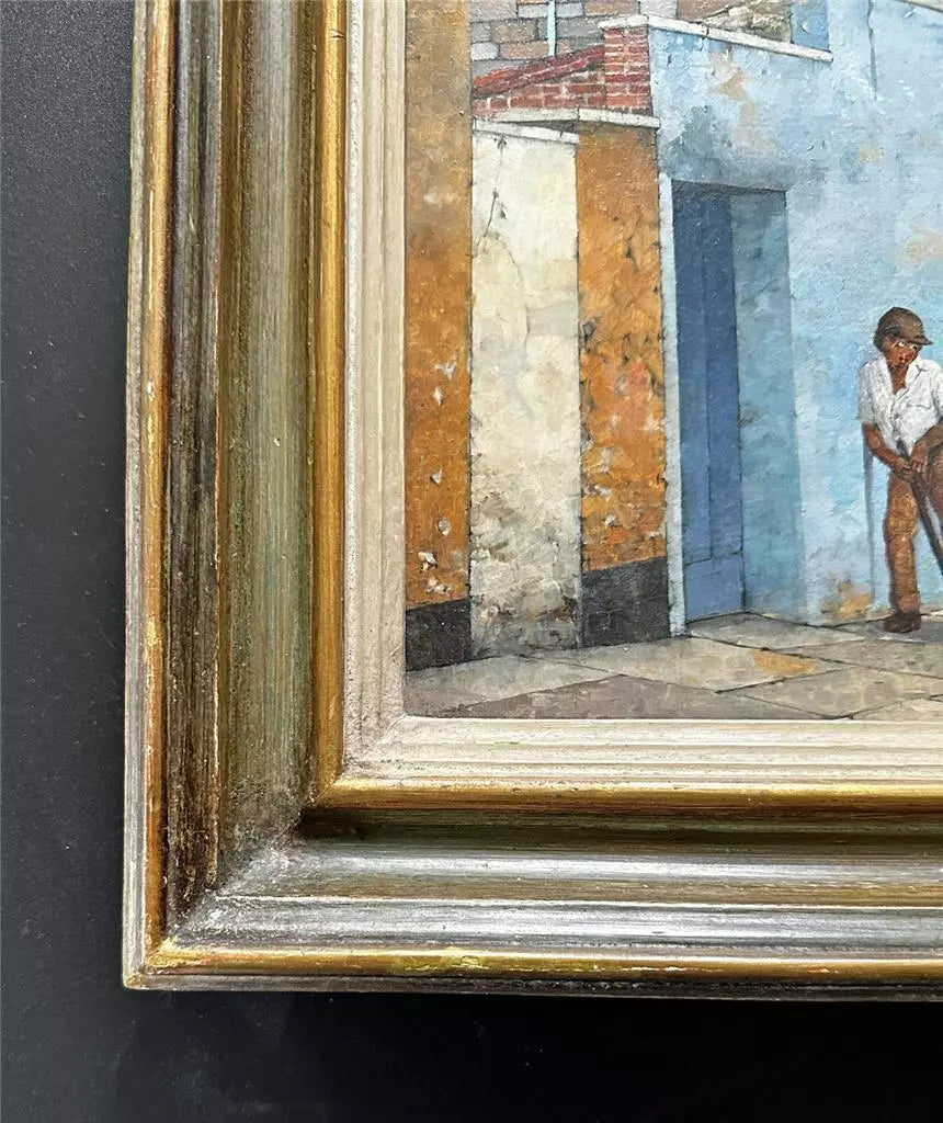 Christopher Compton Hall Oil Painting On Board Roslyn Road Bristol 20th Century