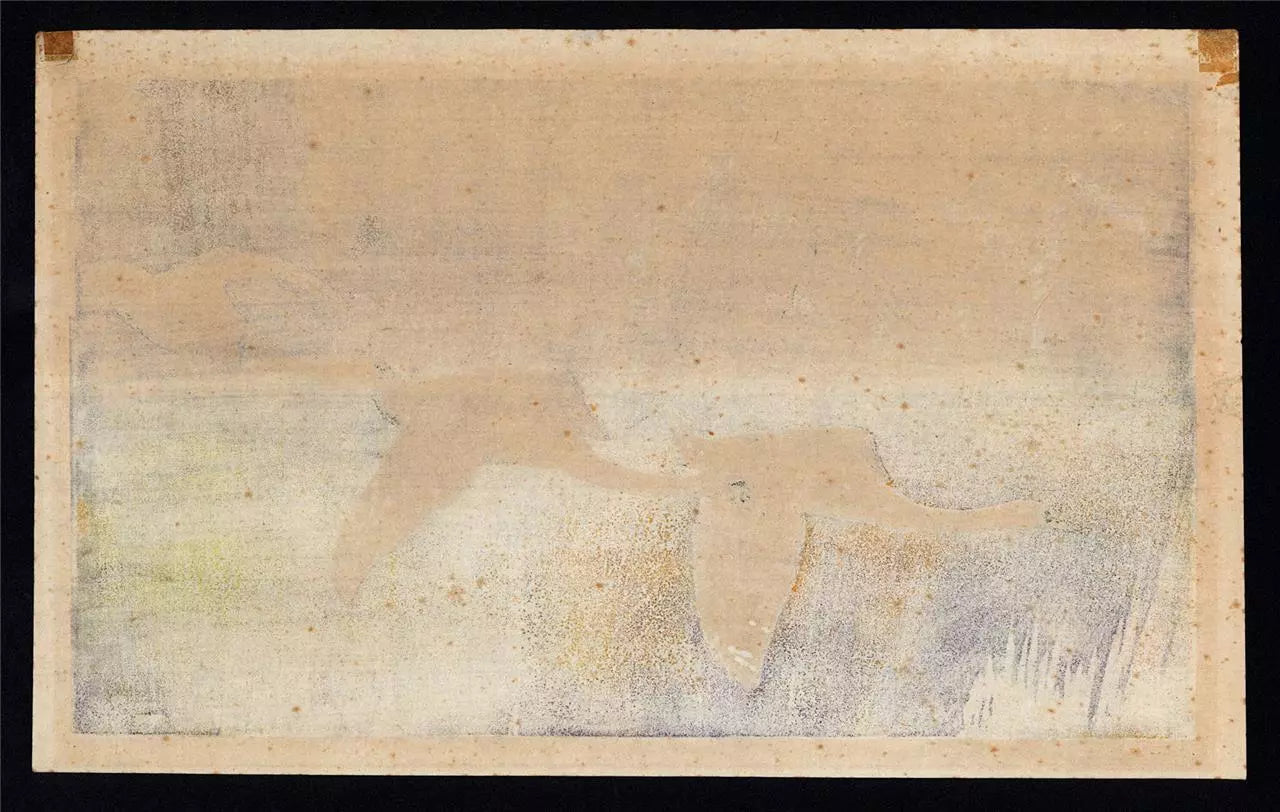 Allen William Seaby (1867-1953) Signed Woodcut - Flying Swans - Working Proof