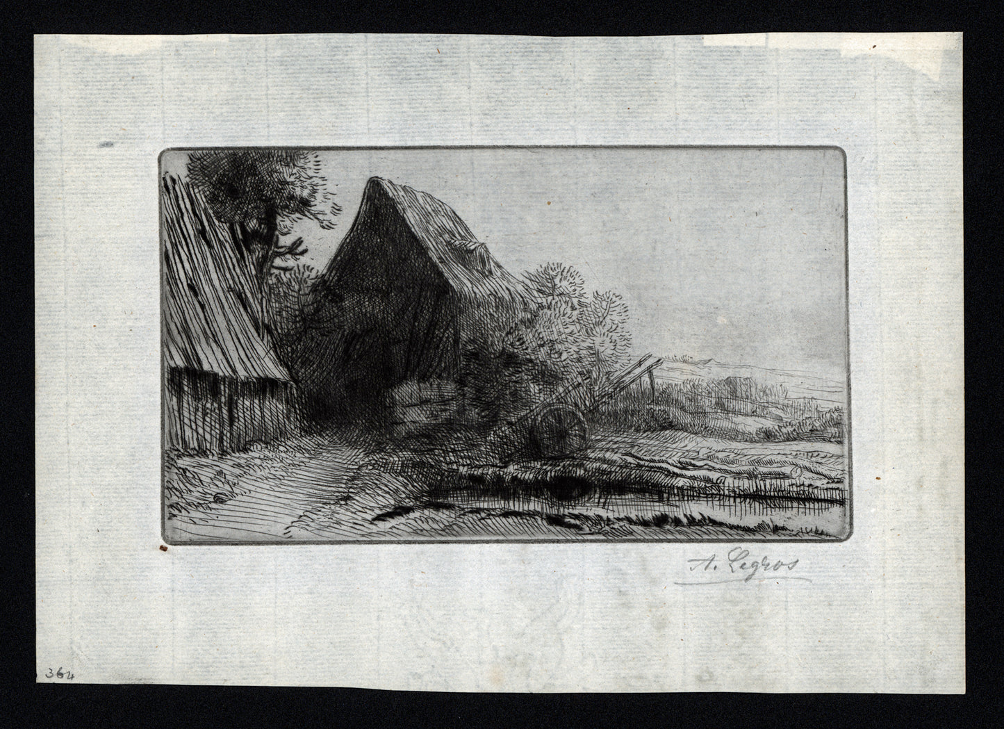Alphonse Legros (1837-1911) Signed Etching - Wheelwright's Home (La maison du charron)