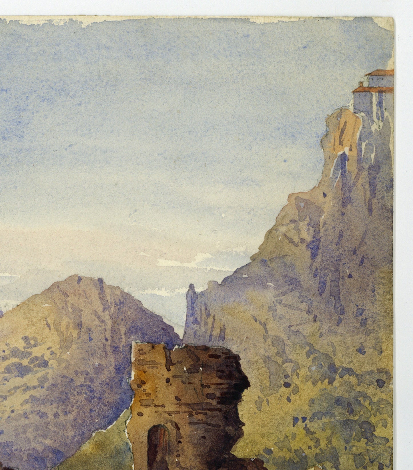 Arthur Herbert Hussey Watercolour Painting Greek Theatre of Taormina Italy 1904