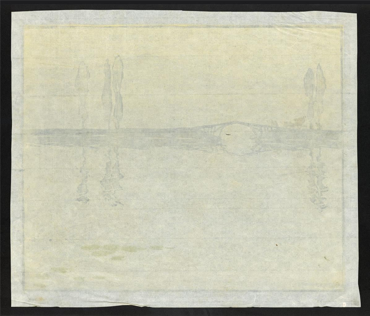 D N Morgan - Woodcut Signed In Pencil - A Misty Morning Srinagar India5