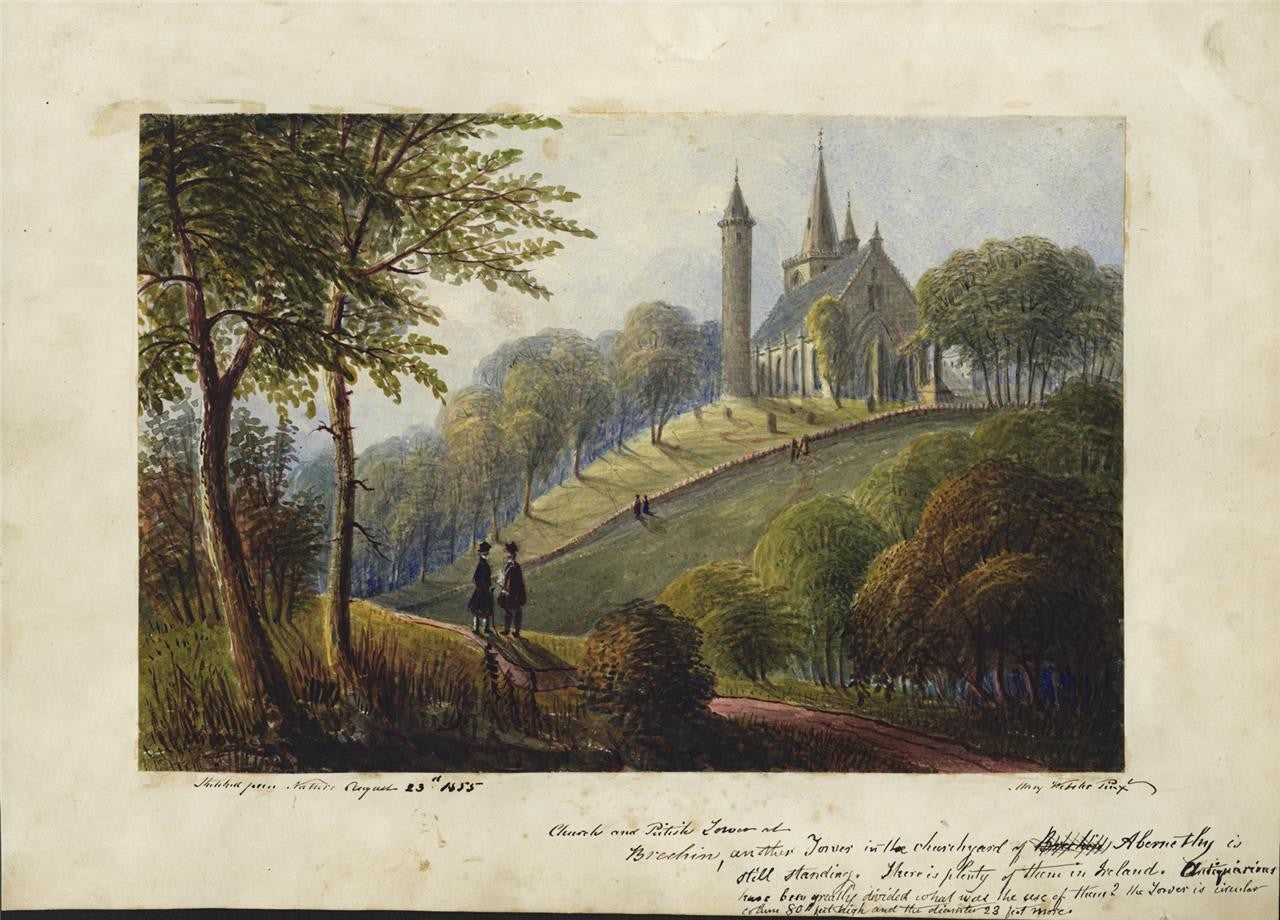 Mary Webster (1794-1883) Watercolour Painting - Brechin Cathedral Scotland 185511
