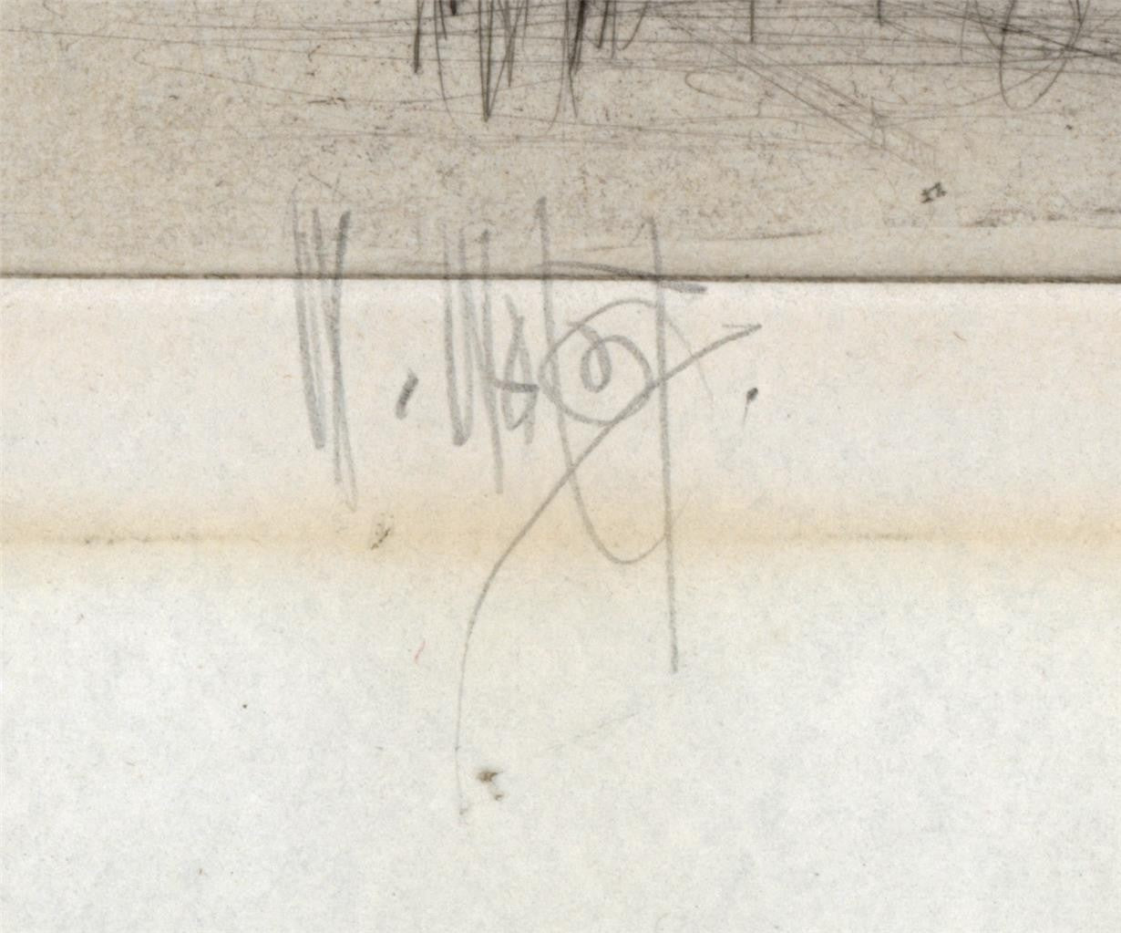 William Walcot (1874-1943) Pencil Signed Etching Westminster Bridge London2