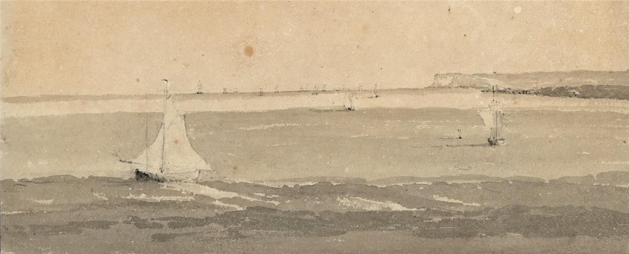 Between Ramsgate & Sandwich Kent 1823 - Watercolour Painting - 19th Century7