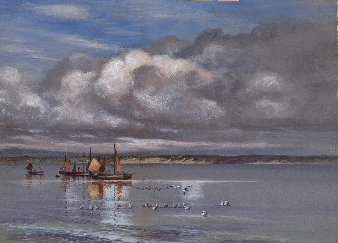 CHARLES J. BULGIN Watercolour Painting BOATS AT SEA - 20TH CENTURY - SEASCAPE6